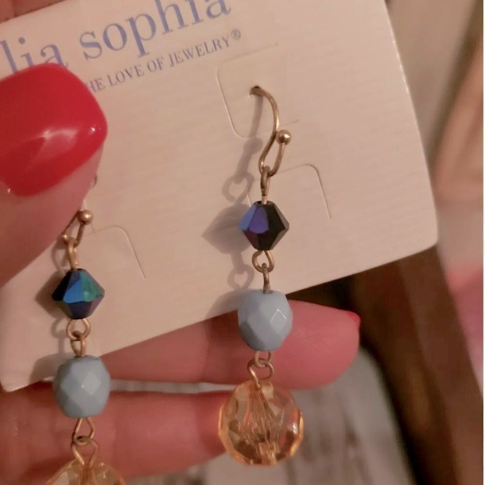 *Lia Sophia* CAYMAN Dangle Earrings Beads NEW - Picture 4 of 4